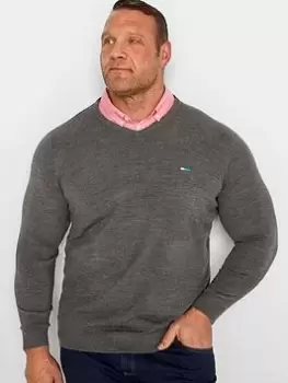 BadRhino Essential Mock Shirt Jumper - Grey, Size XL, Men