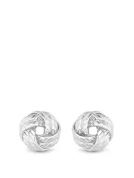 Mood Silver Textured Knot Stud Earrings