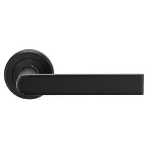 Serozzetta Edge Lever on Concealed Fix Round Rose Door Handle - Matt Black