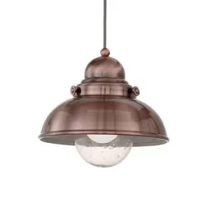 Sailor 1 Light Large Dome Ceiling Pendant Copper, E27