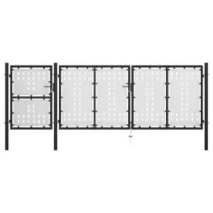 Vidaxl Garden Gate Steel 400X125cm Black