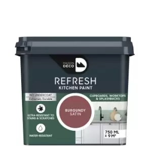 Maison Deco Refresh Kitchen Cupboards, Worktops & Splashbacks Paint Burgundy - 750ml