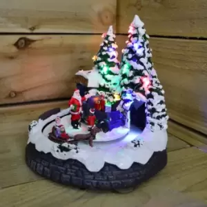 Lumineo Hand Painted Christmas Fun Motion Sleighing LED Sculpture