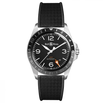 Bell & Ross Mens Black Strap Watch