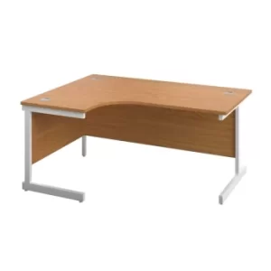 1600 X 1200 Single Upright Left Hand Radial Desk Nova Oak-White