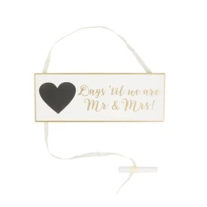 Sass & Belle Gold & White Wedding Countdown Plaque