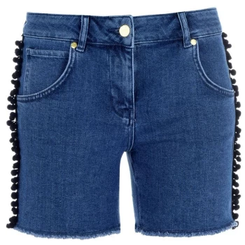 Biba Pom Pom Denim Shorts - Blue