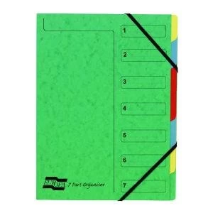 Exacompta Europa 7-Part Organiser 400gsm Pressboard A4 Green 5220Z