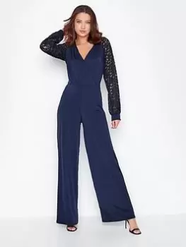 Long Tall Sally Tall Navy Lace Back Jumpsuit, Blue, Size 18-20, Women