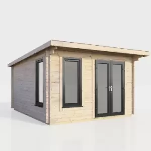 Power 12x12 Pent Log Cabin - Right Hand Door