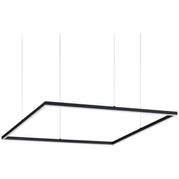 Ideal Lux Lighting - Ideal Lux Decorative Square Integrated Pendant Light Black, 3000K, 51W