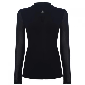 DKNY Keyhole Mesh Blouse - NEW NAVY