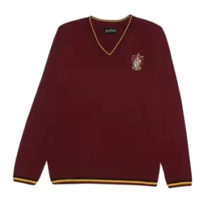 Harry Potter Mens Gryffindor House Knitted Jumper (4XL) (Burgundy)