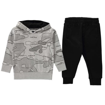 Firetrap 2 Piece Jogger Set Baby Boys - Grey Marl/Black