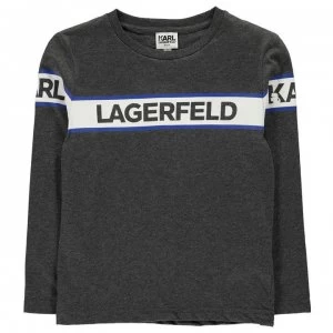 KARL LAGERFELD Junior Boys Long Sleeve T Shirt - Gris Chine A48