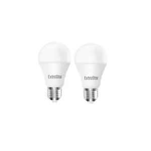 9W LED Globe Bulb E27 A60, Warm White 3000K (Pack of 2)