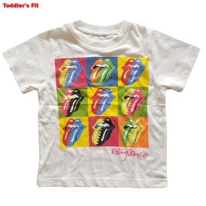 The Rolling Stones - Two-Tone Tongues Kids 4 Years T-Shirt - White