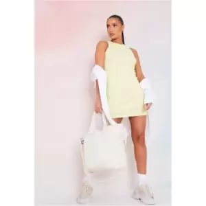 I Saw It First Lemon Ribbed Racer Bodycon Mini Dress - Yellow