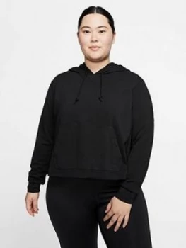 Nike Crop Yoga Hoody (curve), Black, Size 18-20=1X, Women