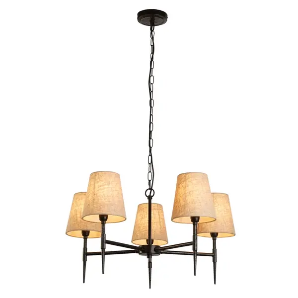 Searchlight Gothic 5 Light Chandelier - Black