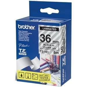 Original Brother P-touch TZ111 6mm Tape - Black on Clear