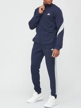 adidas Cotton Tracksuit - Navy/White Size M Men