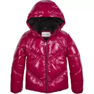 Calvin Klein Jeans Cuts Seams Quilted Shiny Jacket - Pink