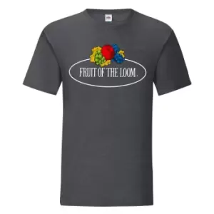 Fruit of the Loom Mens Vintage Big Logo Heather T-Shirt (XL) (Dark Heather)