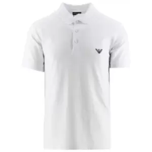 Emporio Armani Loungewear White Short Sleeve Polo Shirt