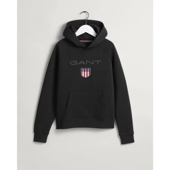 Gant Shield Logo Hoodie - Black