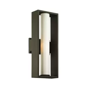 Mondrian 1 Light Wall Sconce Textured Bronze, Glass, IP44