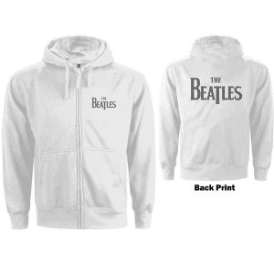 The Beatles - Drop T Logo Ladies XX-Large Hoodie - White