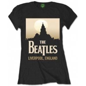 The Beatles Liverpool England Womens Blk Tshirt: Large