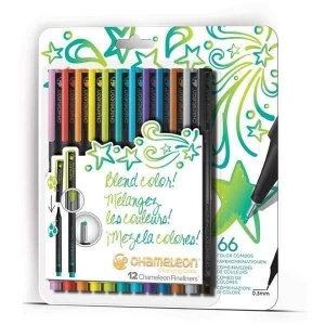 Chameleon Fineliner Pen Set Bright Colors Set of 12