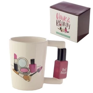 Nail Varnish Ceramic Shaped Handle Mug