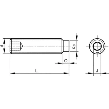 M10X10 Skt Set Screw - Dog Point (GR-45H) (14.9)- you get 5 - Qualfast