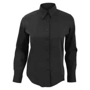 SOLS Womens/Ladies Eden Long Sleeve Fitted Work Shirt (XL) (Black)