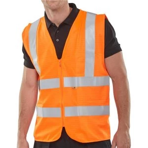 Click Fireretardant XXXLarge High Visibility Waistcoat Orange