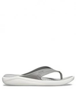 Crocs Lite Ride Flip Flop - Smoke White, Smoke/White, Size 6, Women