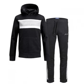 Jack and Jones Fleece Hooded Tracksuit Junior - Black