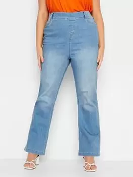 Yours Pull On Bootcut Jegging Bleach, Blue, Size 24, Women