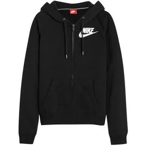 Nike Older Girls Full Zip Hoodie - Black/White, Size L=12-13 Years, Women