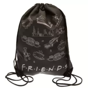 Friends Icons Drawstring Bag (One Size) (Black/Grey)