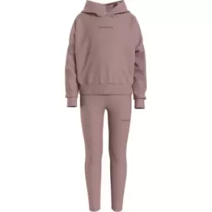 Calvin Klein Jeans Ckj Logo Hoodie Legging Set - Pink