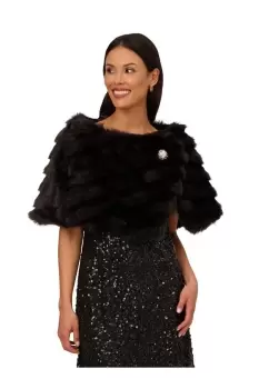 Faux Fur Brooch Coverup