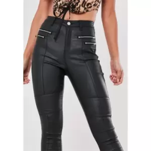 Missguided Tall Vice Coated Skinny Jean - Black