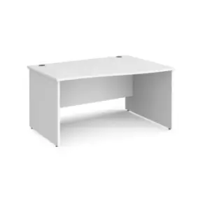 Office Desk Right Hand Wave Desk 1400mm White Top And Panel End Leg Maestro 25