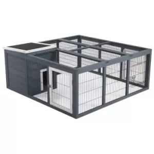 Pawhut Small Animal House With Openable Roof - Dark Grey