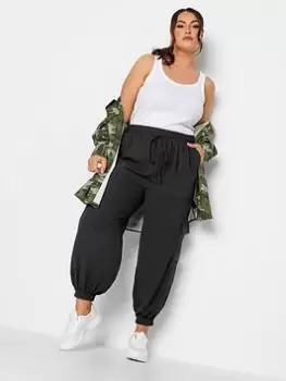 Yours Smart Woven Joggers Black, Size 26-28, Women