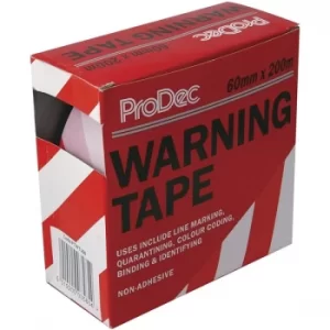 Rodo Red/White Warning Tape 60mm x 200m